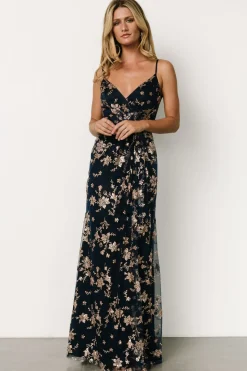 Baltic Born Marcia Sparkle Gown | Navy + Rose Gold