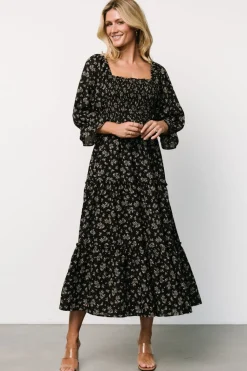 Baltic Born Margareta Tiered Dress | Black Floral