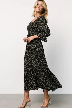 Baltic Born Margareta Tiered Dress | Black Floral