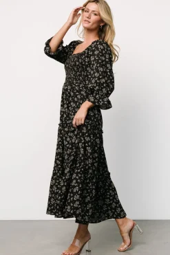 Baltic Born Margareta Tiered Dress | Black Floral