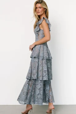 Baltic Born Margot Lace Tiered Maxi Dress | Dusty Slate