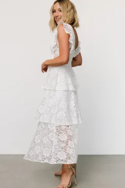 Baltic Born Margot Lace Tiered Maxi Dress | Off White