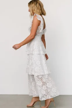 Baltic Born Margot Lace Tiered Maxi Dress | Off White