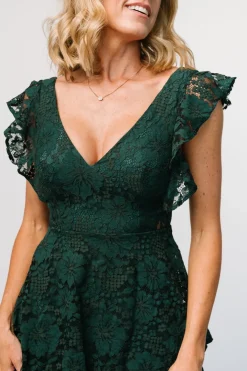 Baltic Born Margot Lace Tiered Maxi Dress | Deep Emerald