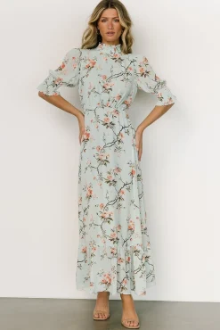 Baltic Born Marie Mock Neck Maxi Dress | Sage Floral