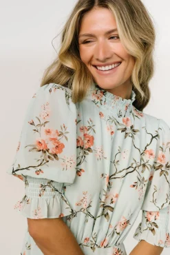 Baltic Born Marie Mock Neck Maxi Dress | Sage Floral