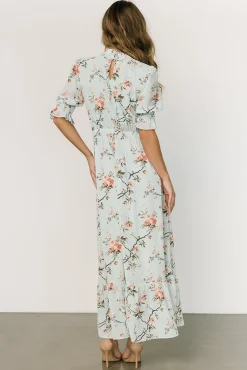Baltic Born Marie Mock Neck Maxi Dress | Sage Floral