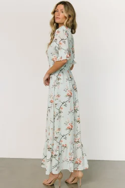 Baltic Born Marie Mock Neck Maxi Dress | Sage Floral