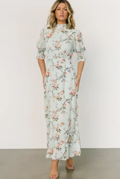 Baltic Born Marie Mock Neck Maxi Dress | Sage Floral