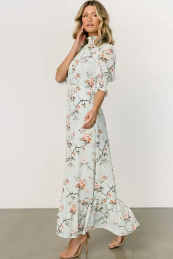 Baltic Born Marie Mock Neck Maxi Dress | Sage Floral