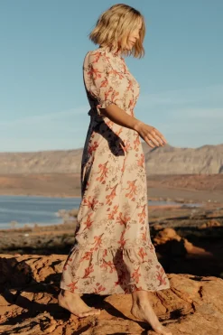 Baltic Born Marie Mock Neck Maxi Dress | Blush Floral