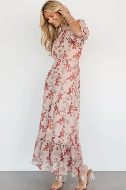 Baltic Born Marie Mock Neck Maxi Dress | Blush Floral