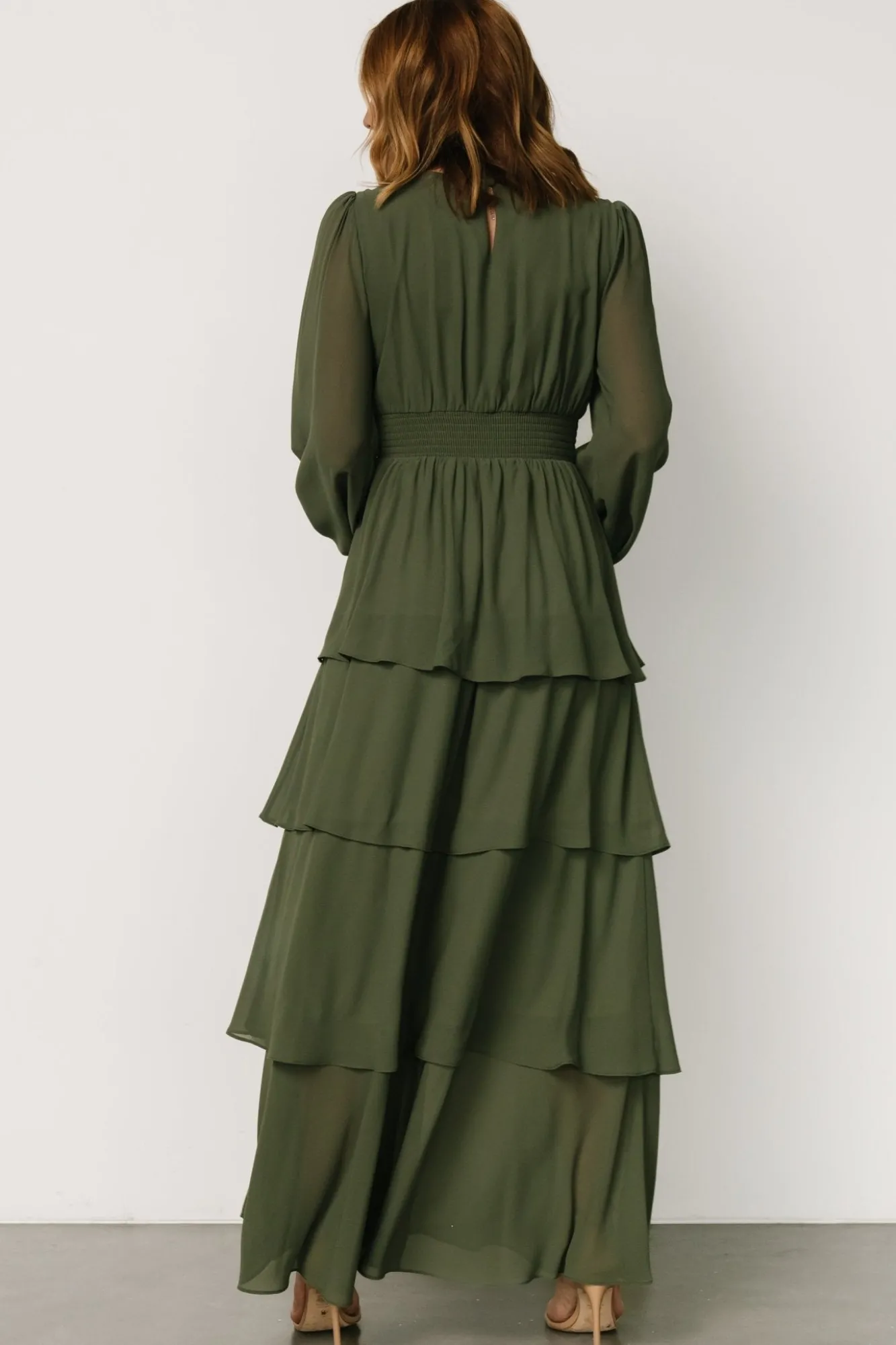 Baltic Born Mariella Tiered Maxi Dress | Dark Sage
