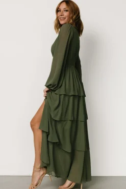 Baltic Born Mariella Tiered Maxi Dress | Dark Sage