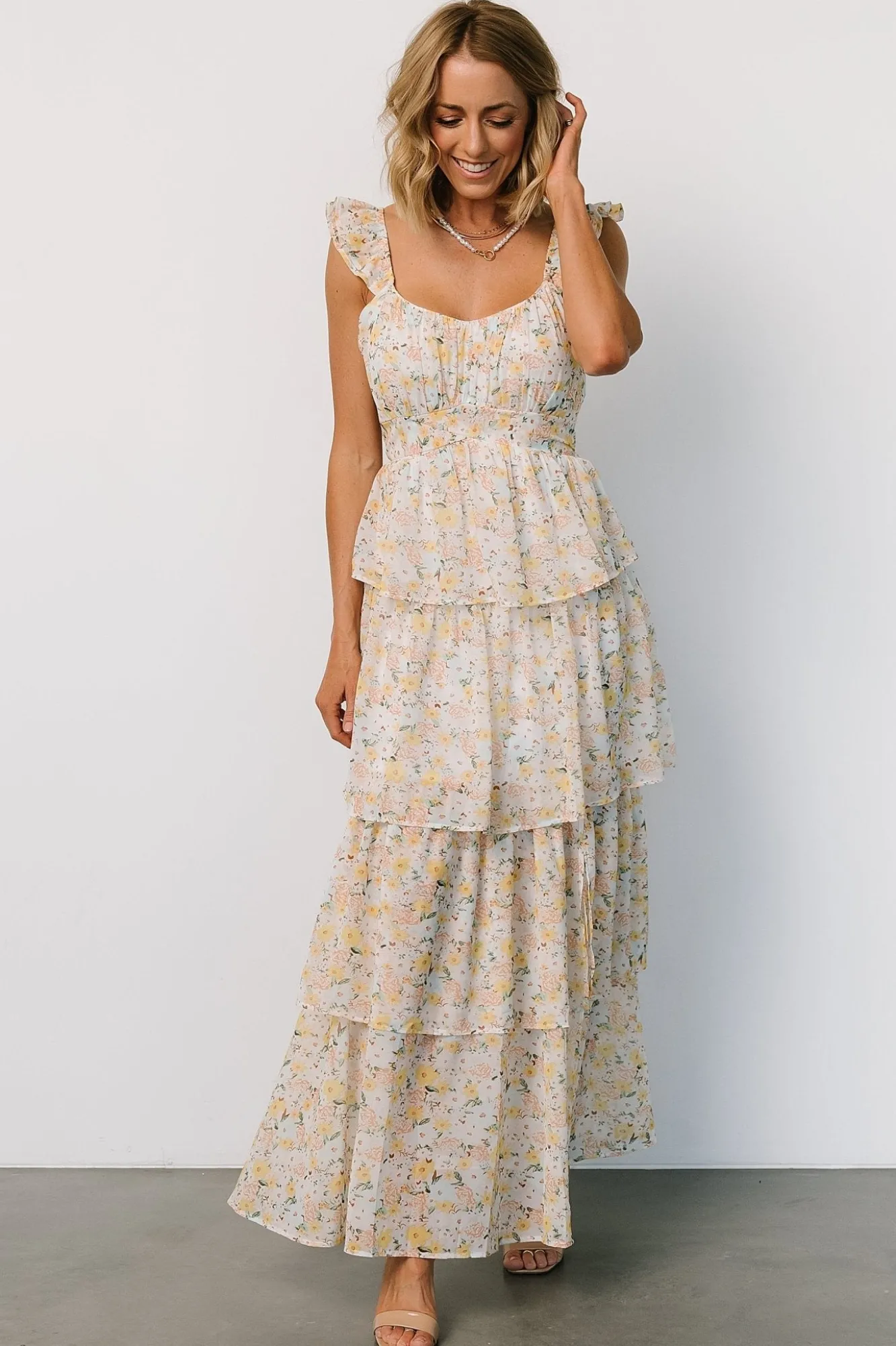 Baltic Born Marigold Tiered Maxi Dress | Yellow Floral
