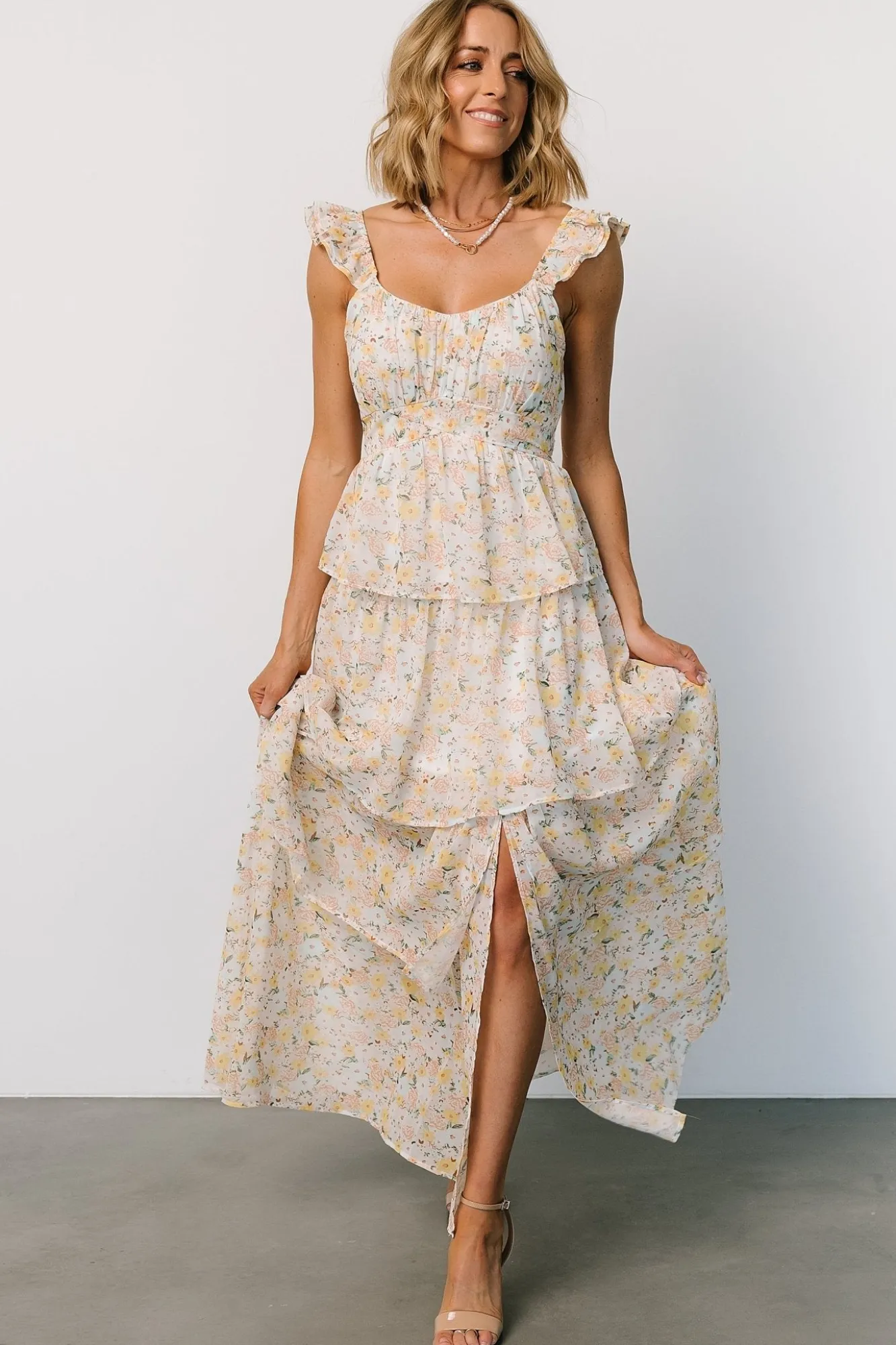 Baltic Born Marigold Tiered Maxi Dress | Yellow Floral
