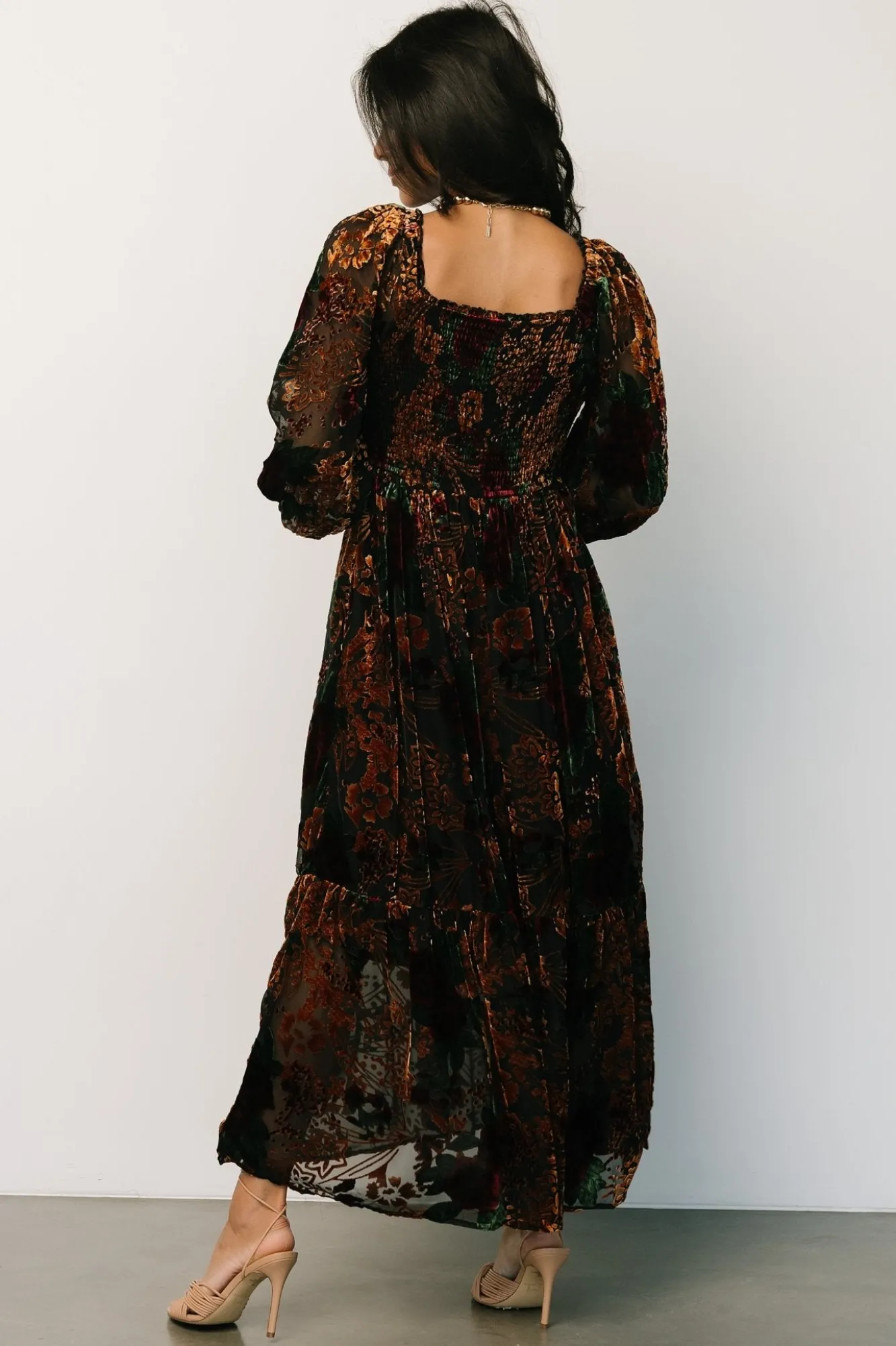 Baltic Born Marlow Velvet Embossed Dress | Black Multi