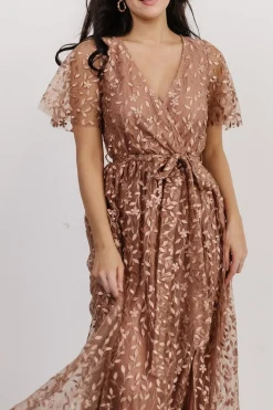 Baltic Born Marseille Embossed Maxi Dress | Nude Rose