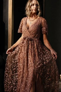 Baltic Born Marseille Embossed Maxi Dress | Nude Rose