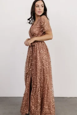 Baltic Born Marseille Embossed Maxi Dress | Nude Rose