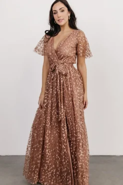 Baltic Born Marseille Embossed Maxi Dress | Nude Rose