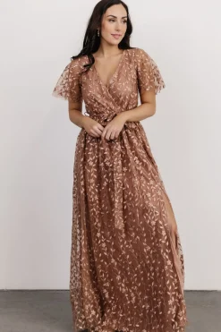 Baltic Born Marseille Embossed Maxi Dress | Nude Rose