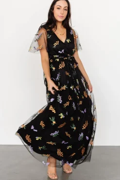 Baltic Born Marseille Embossed Maxi Dress | Midnight Meadow