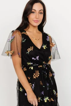 Baltic Born Marseille Embossed Maxi Dress | Midnight Meadow