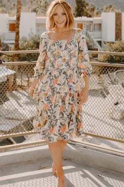 Baltic Born Marta Smocked Midi Dress | Multi Floral
