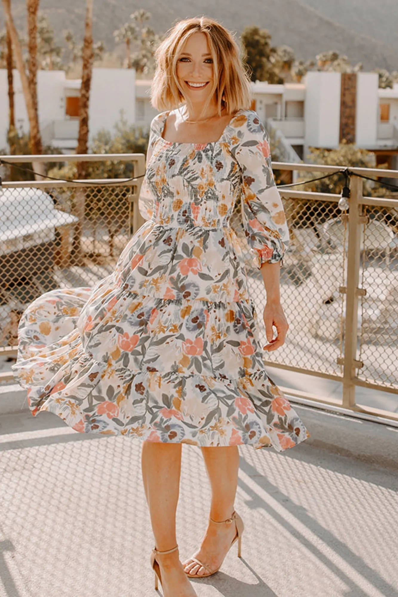 Baltic Born Marta Smocked Midi Dress | Multi Floral