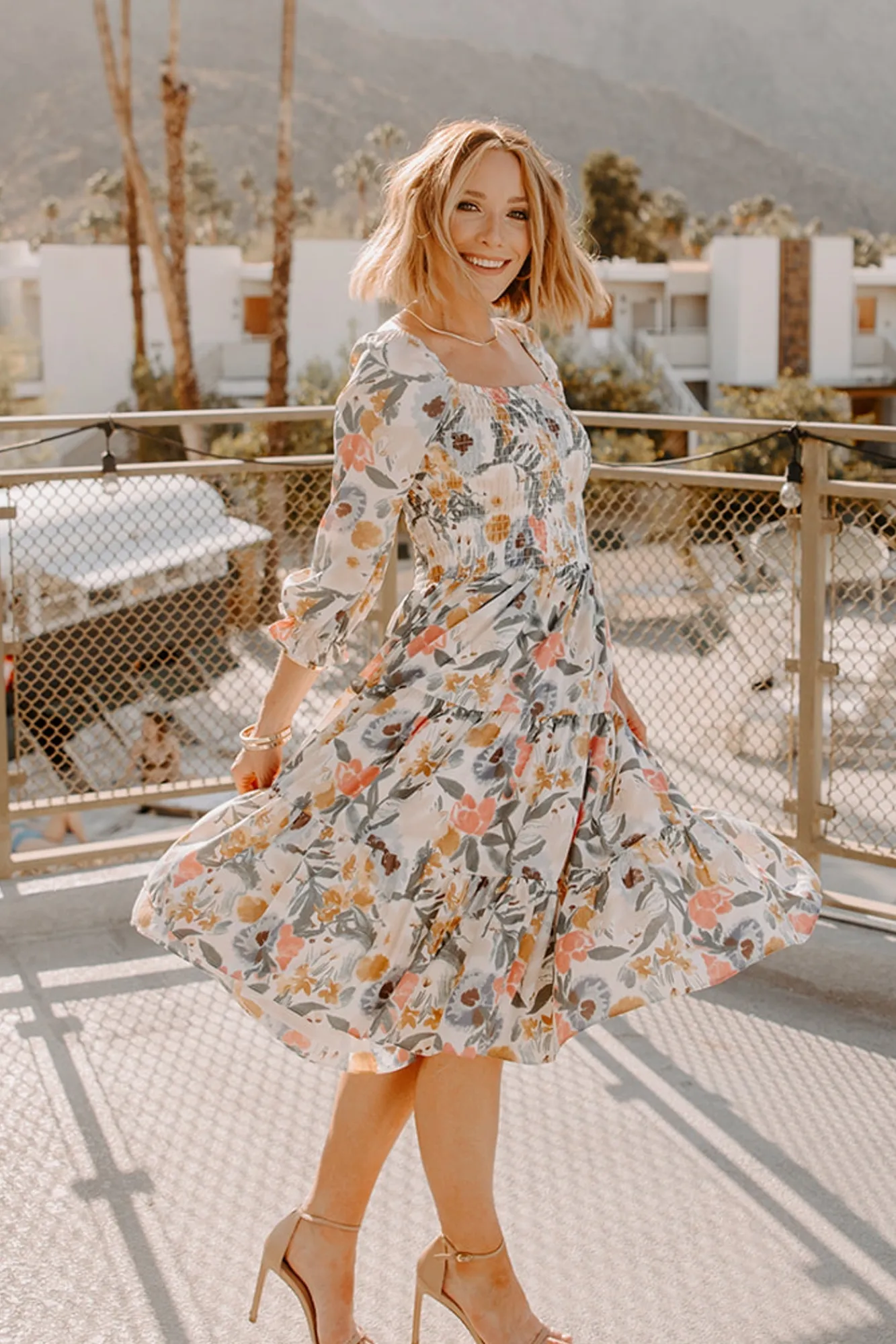 Baltic Born Marta Smocked Midi Dress | Multi Floral