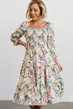 Baltic Born Marta Smocked Midi Dress | Multi Floral