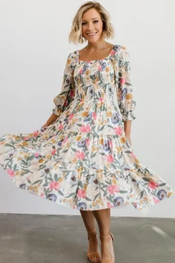 Baltic Born Marta Smocked Midi Dress | Multi Floral