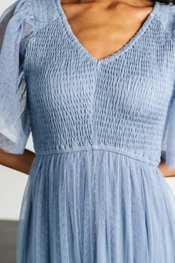 Baltic Born Martha Smocked Tulle Dress | Dusty Blue