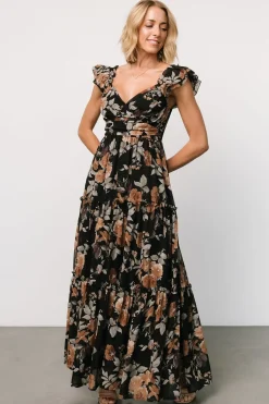 Baltic Born Martina Maxi Dress | Black + Copper Floral