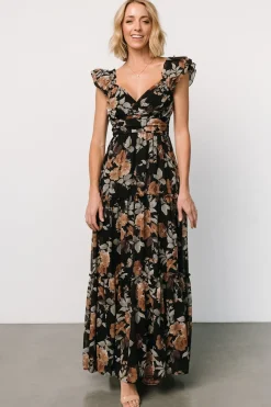 Baltic Born Martina Maxi Dress | Black + Copper Floral