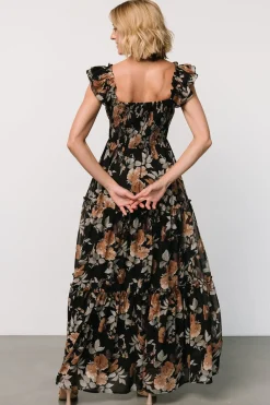 Baltic Born Martina Maxi Dress | Black + Copper Floral