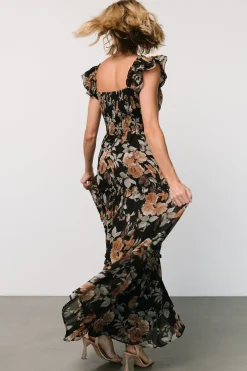 Baltic Born Martina Maxi Dress | Black + Copper Floral