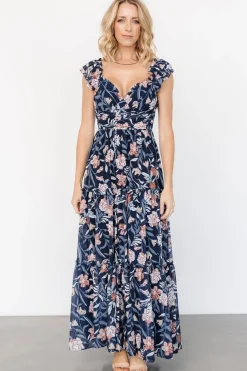 Baltic Born Martina Maxi Dress | Navy Multi