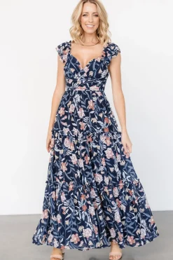 Baltic Born Martina Maxi Dress | Navy Multi