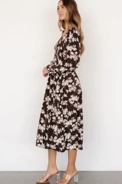 Baltic Born Matilda Smocked Midi Dress | Brown Floral
