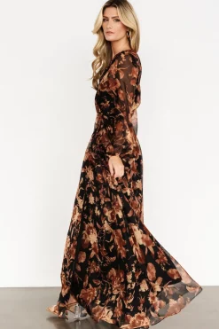 Baltic Born Maura Wrap Maxi Dress | Black Print