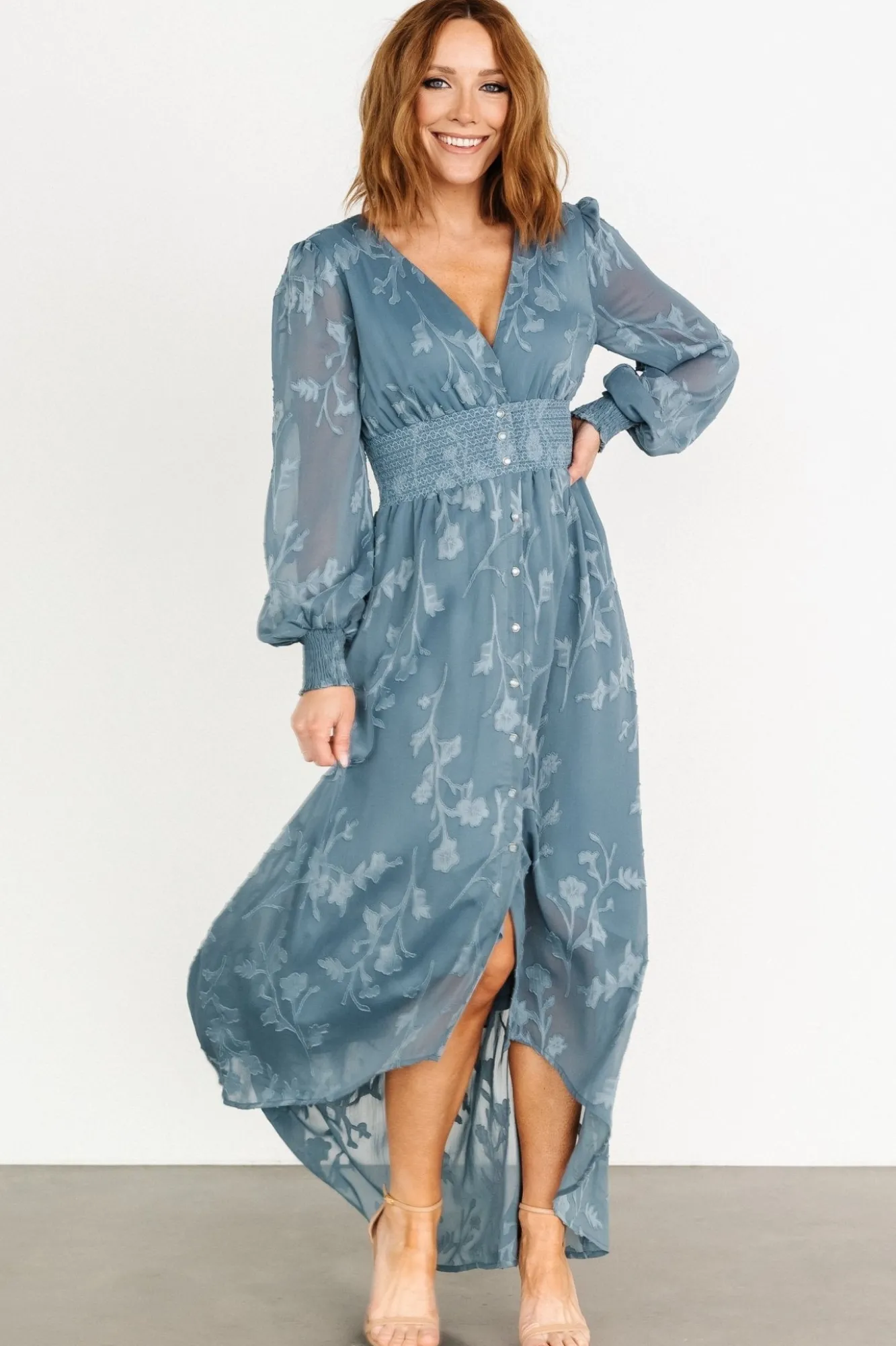 Baltic Born Mayfair High Low Maxi Dress | Slate Blue