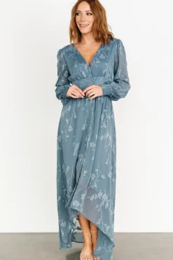 Baltic Born Mayfair High Low Maxi Dress | Slate Blue