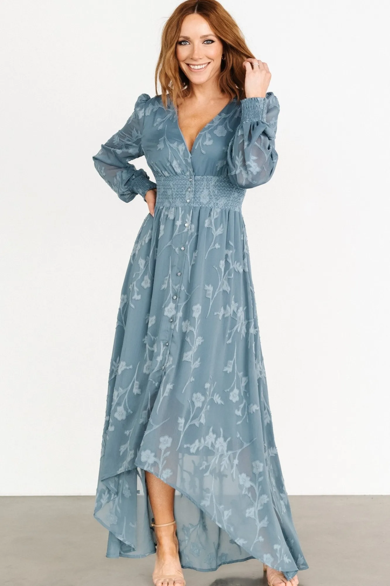 Baltic Born Mayfair High Low Maxi Dress | Slate Blue