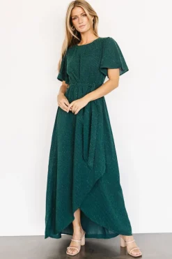 Baltic Born McCall Textured Maxi Dress | Dark Green