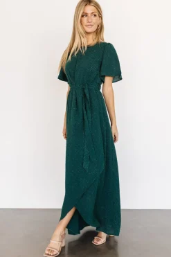 Baltic Born McCall Textured Maxi Dress | Dark Green