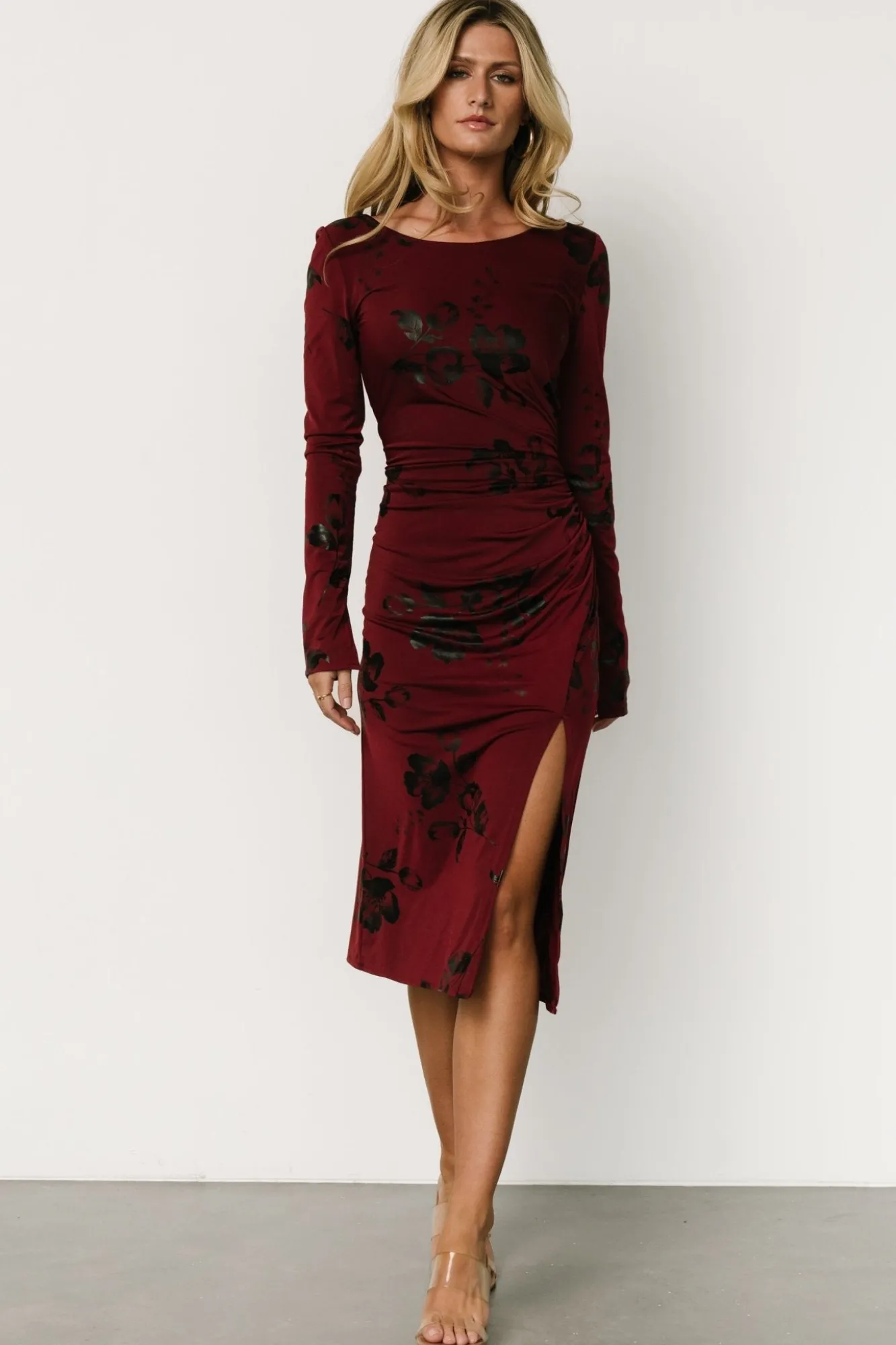 Baltic Born McQueen Midi Dress | Merlot + Black