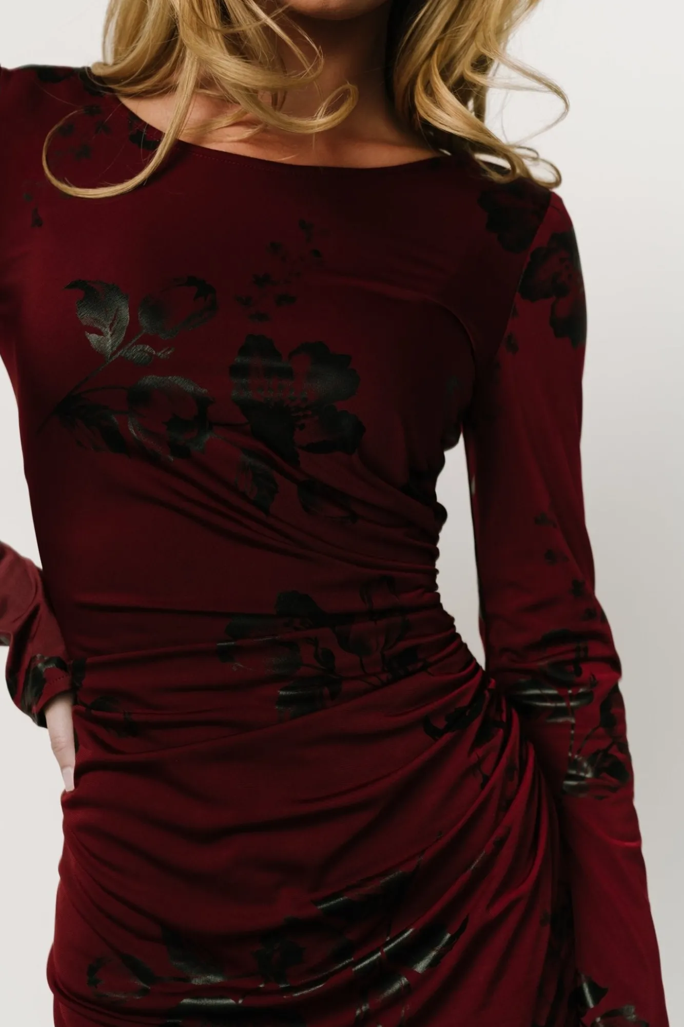 Baltic Born McQueen Midi Dress | Merlot + Black