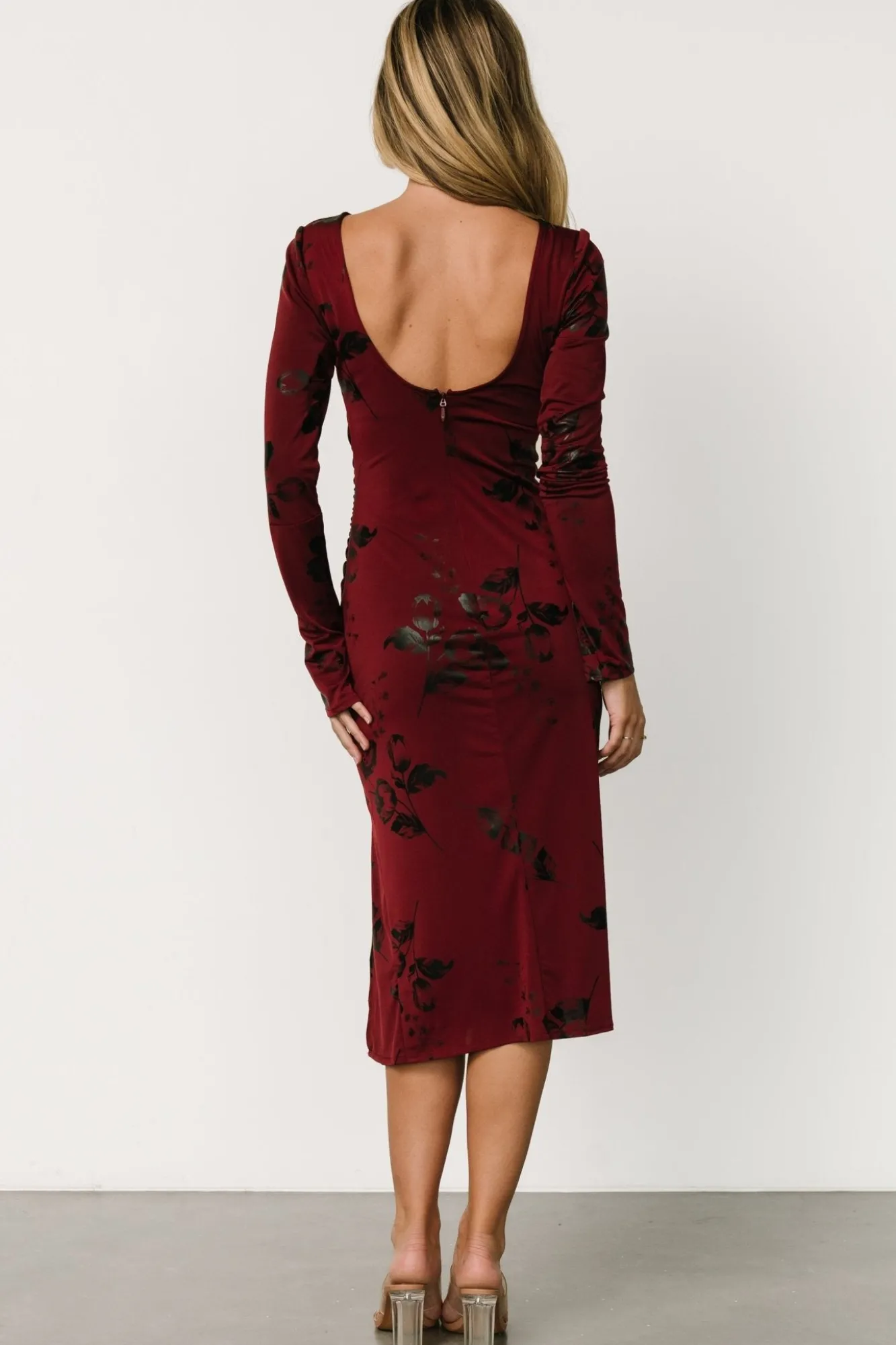 Baltic Born McQueen Midi Dress | Merlot + Black